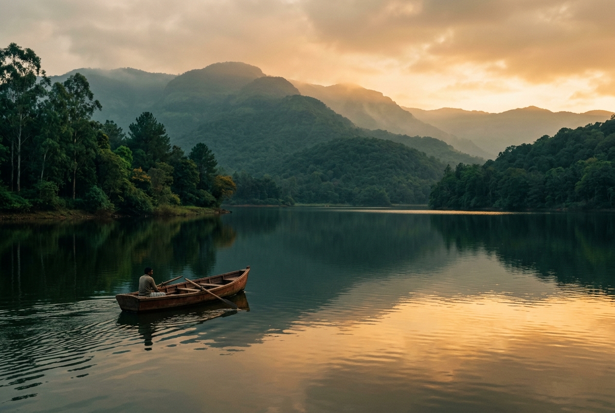 Venna Lake at golden hour